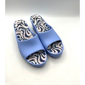 BARETRAPS BLAYKE Sandals Women's 9 (M) Light Blue Platform Wedge Shoes